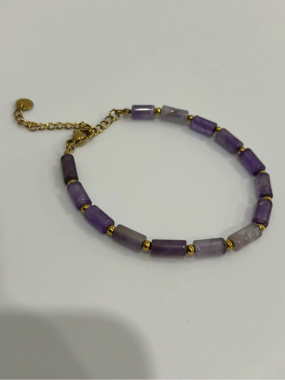 Amethyst Gemstone Stainless Steel Bracelet